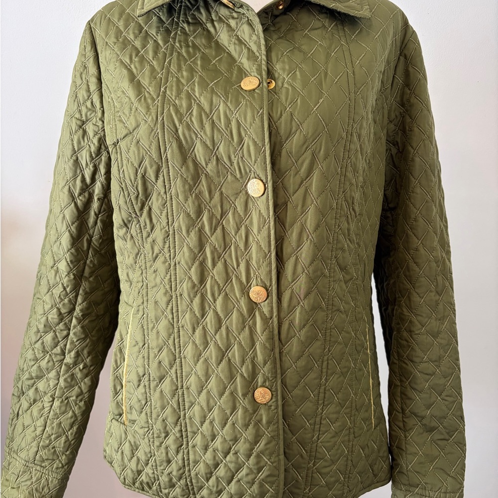 Source Unknown Olive Houndstooth Reversible Jacket - image 4